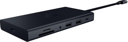 Razer USB-C Dock - 11 ports with HDMI, Gigabit Ethernet, 3.5mm audio port, USB-A & -C, compatible with Windows and Mac (screen output with 4K, 7.1 surround sound) Black