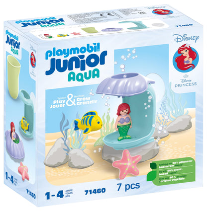 Playmobil 71460 JUNIOR AQUA & Disney: Ariel's Shell Shower, for toddlers, made from over 90% plant-based plastics, indoor and outdoor water toy, fun role-play, playsets for children ages 12 months+