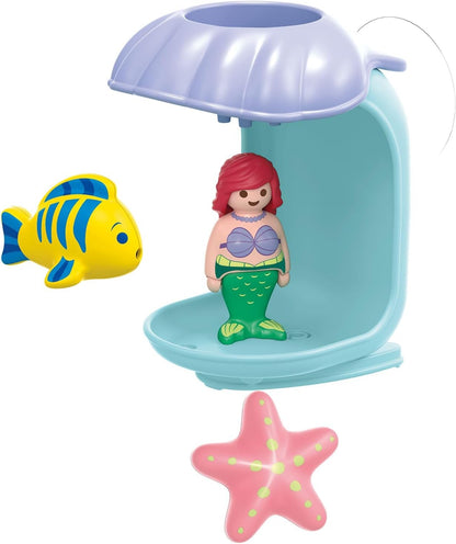 Playmobil 71460 JUNIOR AQUA & Disney: Ariel's Shell Shower, for toddlers, made from over 90% plant-based plastics, indoor and outdoor water toy, fun role-play, playsets for children ages 12 months+