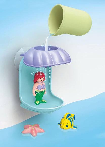 Playmobil 71460 JUNIOR AQUA & Disney: Ariel's Shell Shower, for toddlers, made from over 90% plant-based plastics, indoor and outdoor water toy, fun role-play, playsets for children ages 12 months+