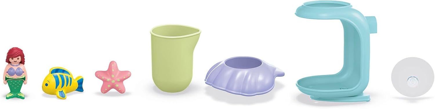 Playmobil 71460 JUNIOR AQUA & Disney: Ariel's Shell Shower, for toddlers, made from over 90% plant-based plastics, indoor and outdoor water toy, fun role-play, playsets for children ages 12 months+