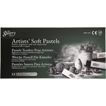 Gallery Soft Pastell Set, Stärke 1 cm, L: 6,5 cm, grau, grau getönte Farben, 12sort
