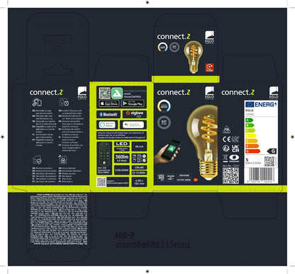 `Eglo - E27 A60 Spiral, Amber - Tw - Zigbee, Bluetooth`