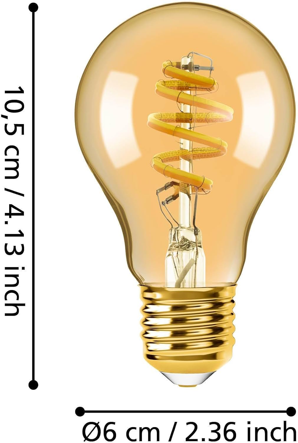 `Eglo - E27 A60 Spiral, Amber - Tw - Zigbee, Bluetooth`