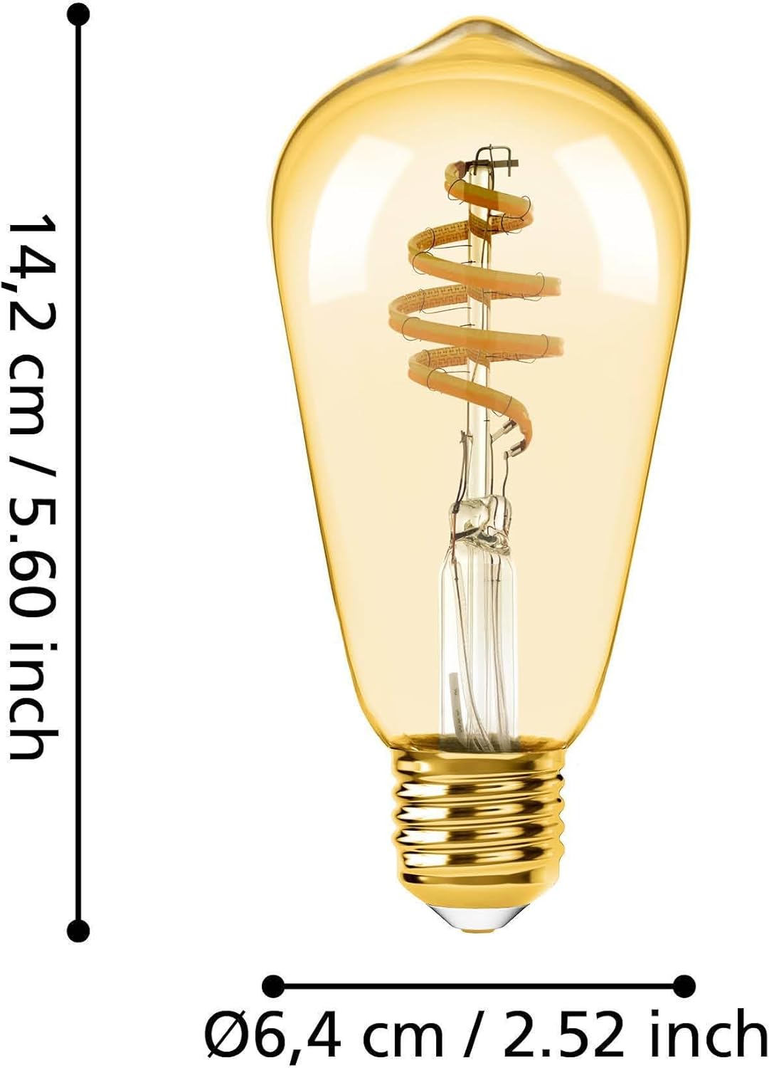 `Eglo - E27 St64 Spiral, Amber - Tw - Zigbee, Bluetooth`