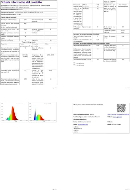`Eglo - E27 St64 Spiral, Amber - Tw - Zigbee, Bluetooth`