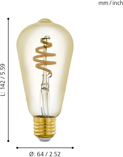 `Eglo - E27 St64 Spiral, Amber - Tw - Zigbee, Bluetooth`