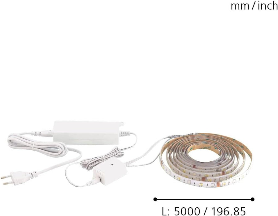 Eglo Connect.z Smart Home LED Strip Light Stripe-Z, 16 ft, ZigBee Lighting, app and Voice Control, White tunable Light (Warm – Cool White), RGB, dimmable, self-Adhesive, shortenable
