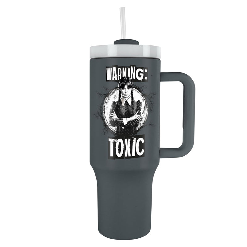 Pyramid International Wednesday Addams 40oz/1200ML Tumbler - Double-Wall Vacuum Insulation, Keeps Cold Up to 11 Hours, Hot Up to 7 Hours, Smart Design Features, BPA-Free for Spooky Style You’ll Love