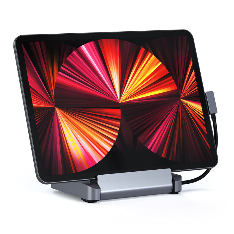 SATECHI Stand & Hub For iPad, USB-C Hub 6-in-1, Foldable Stand - 60W USB-C PD, 4K HDMI, USB-A Data Port, Micro/SD Card Readers, 3.5mm Audio Jack - For M2/ M1 iPad Pro, M1 iPad Air, iPad Mini