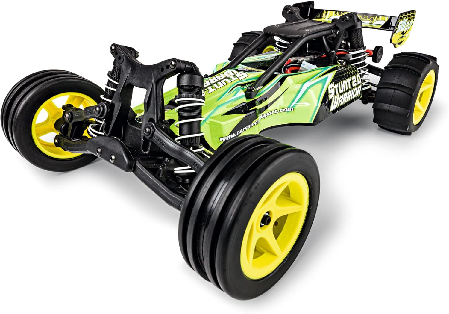 Carson 500404206 500404206-1:10 Stunt Warrior 2.0 2.4G 100% RTR Car, RC, Including Batteries and Remote Control, Off-Road Buggy, Green