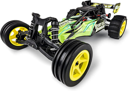 Carson 500404206 500404206-1:10 Stunt Warrior 2.0 2.4G 100% RTR Car, RC, Including Batteries and Remote Control, Off-Road Buggy, Green
