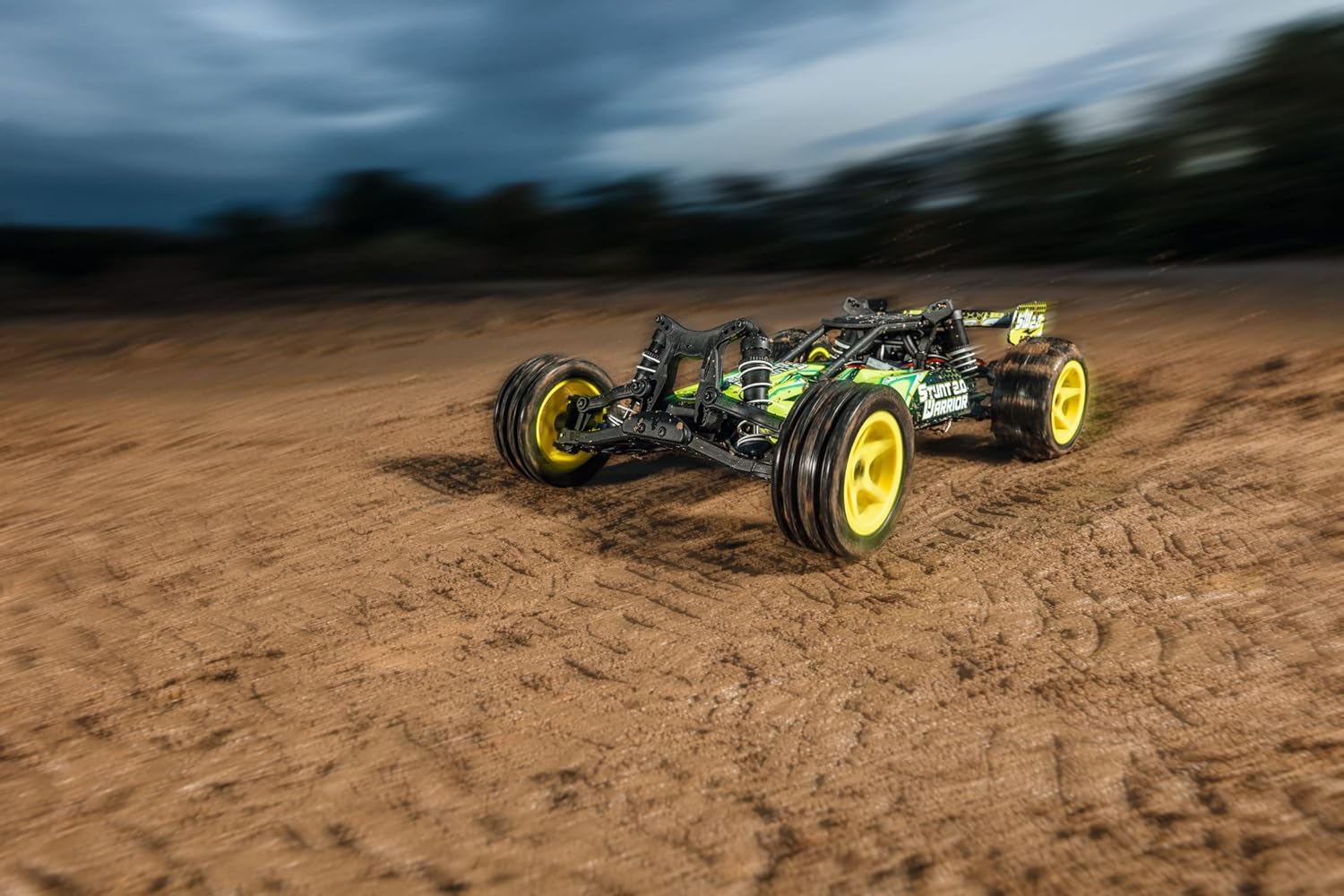 Carson 500404206 500404206-1:10 Stunt Warrior 2.0 2.4G 100% RTR Car, RC, Including Batteries and Remote Control, Off-Road Buggy, Green