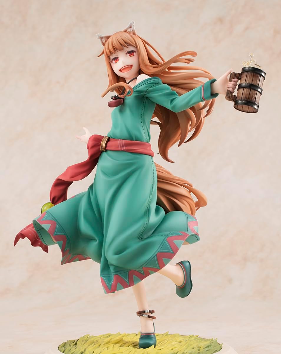 Kranel Holo Wolf and Spice 10th Anniversary Ver., Total Height Approx. 8.3 inches (210 mm), PVC and ABS 1/8 Scale Painted Figure, Includes Special Base