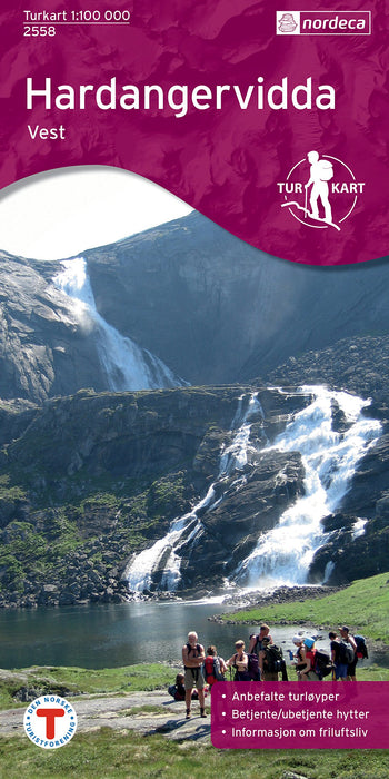 Hardangervidda Vest 1: 100 000 topographic hiking map Norway