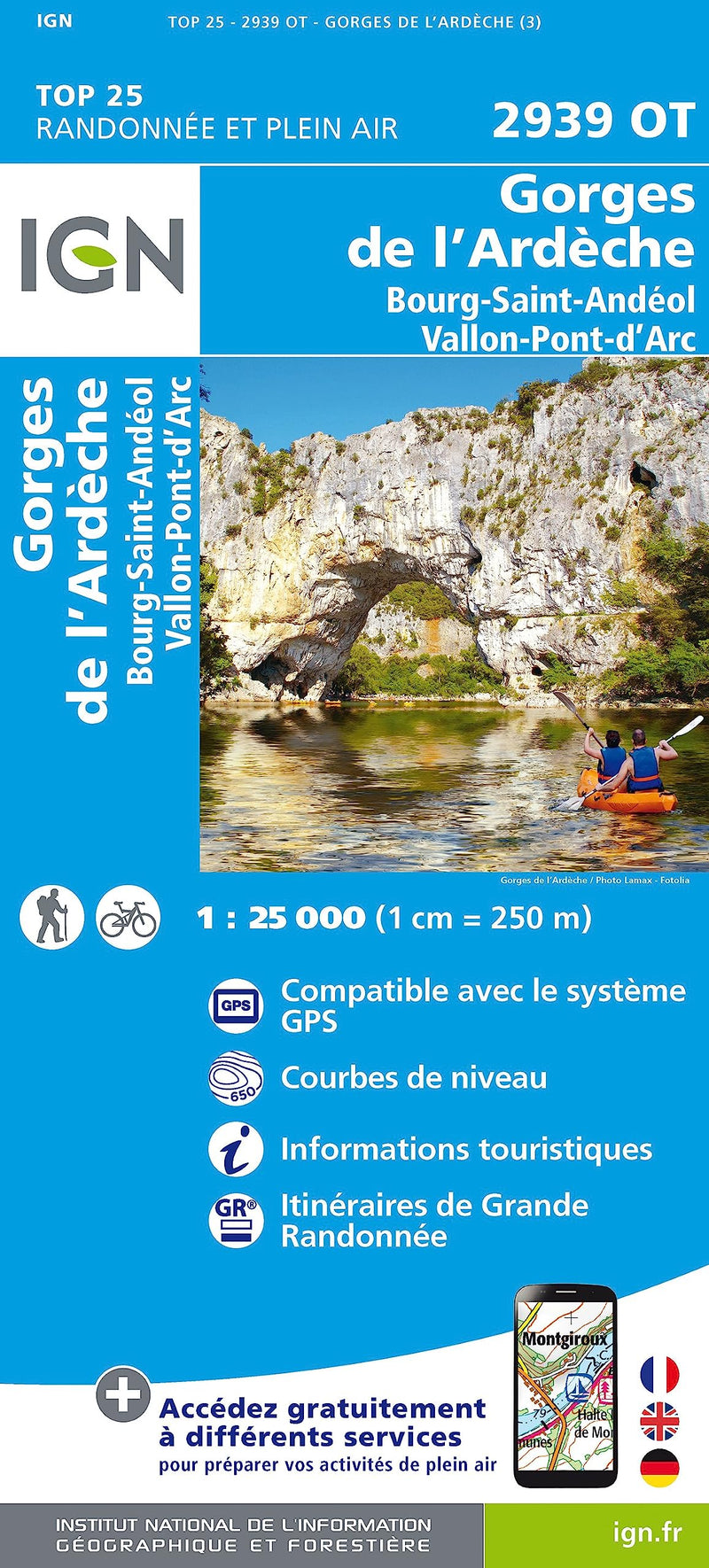 Gorges de l'Ardèche / Bourg-St-Andéol: 2939OT (TOP 25