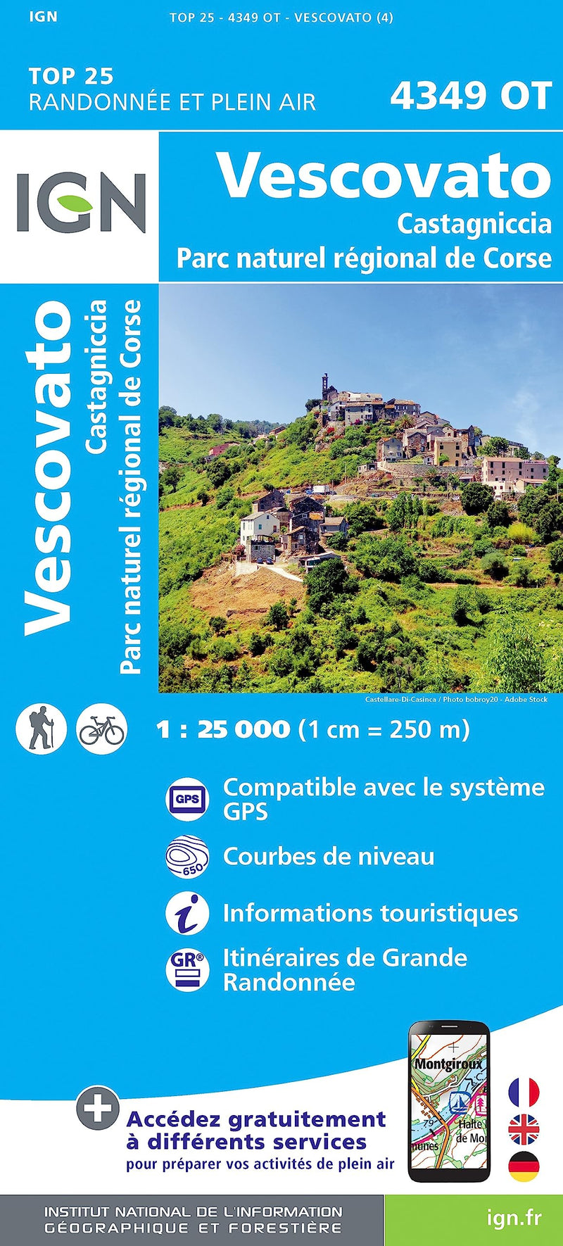Vescovato / Castagniccia / PNR de Corse: 4349OT (TOP 25