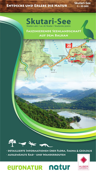 Skadar Lake nature & hiking & cycling map