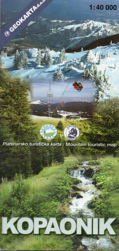 Kopaonik National Park tourist map 1:40,000