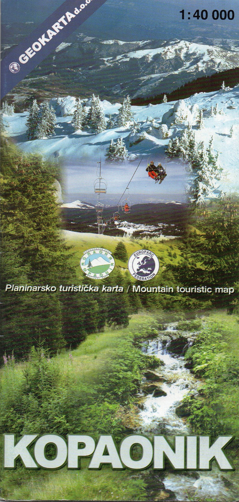 Kopaonik National Park tourist map 1:40,000