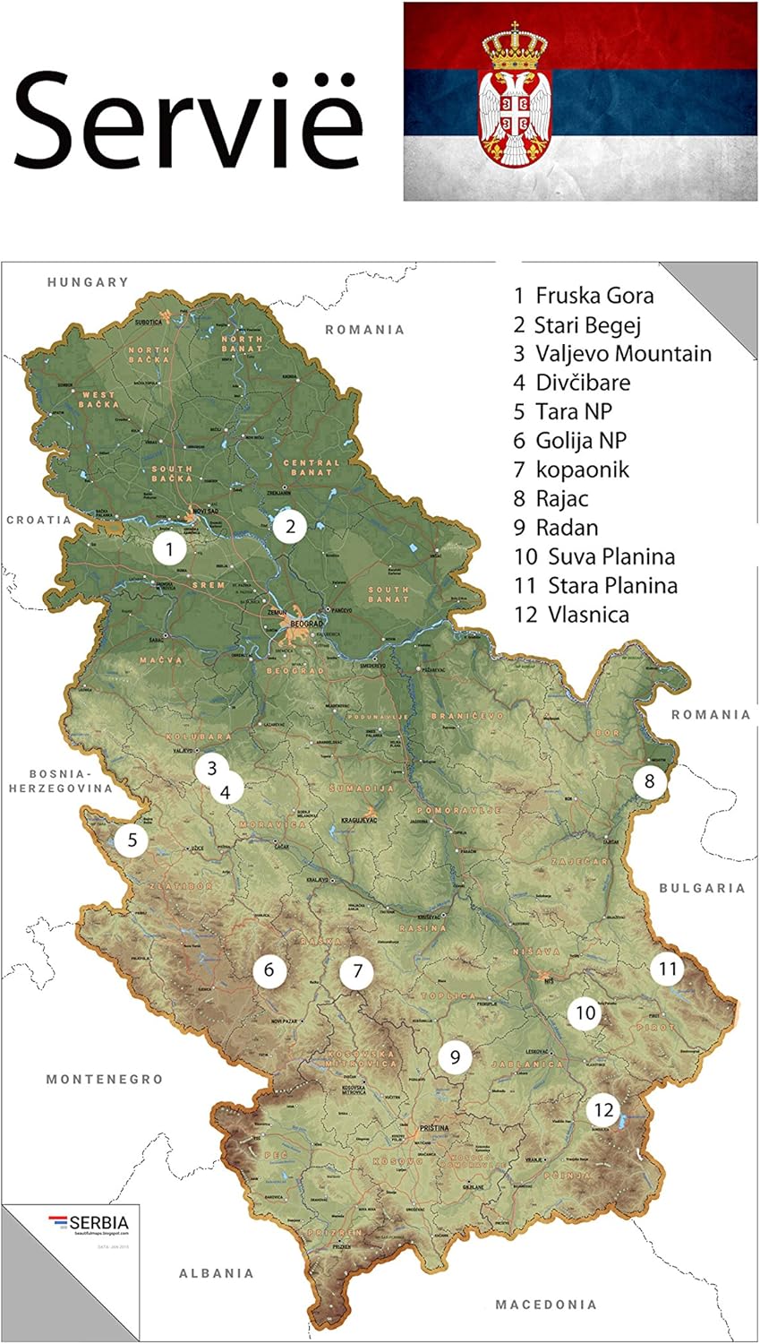 Kopaonik National Park tourist map 1:40,000