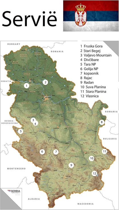 Kopaonik National Park tourist map 1:40,000