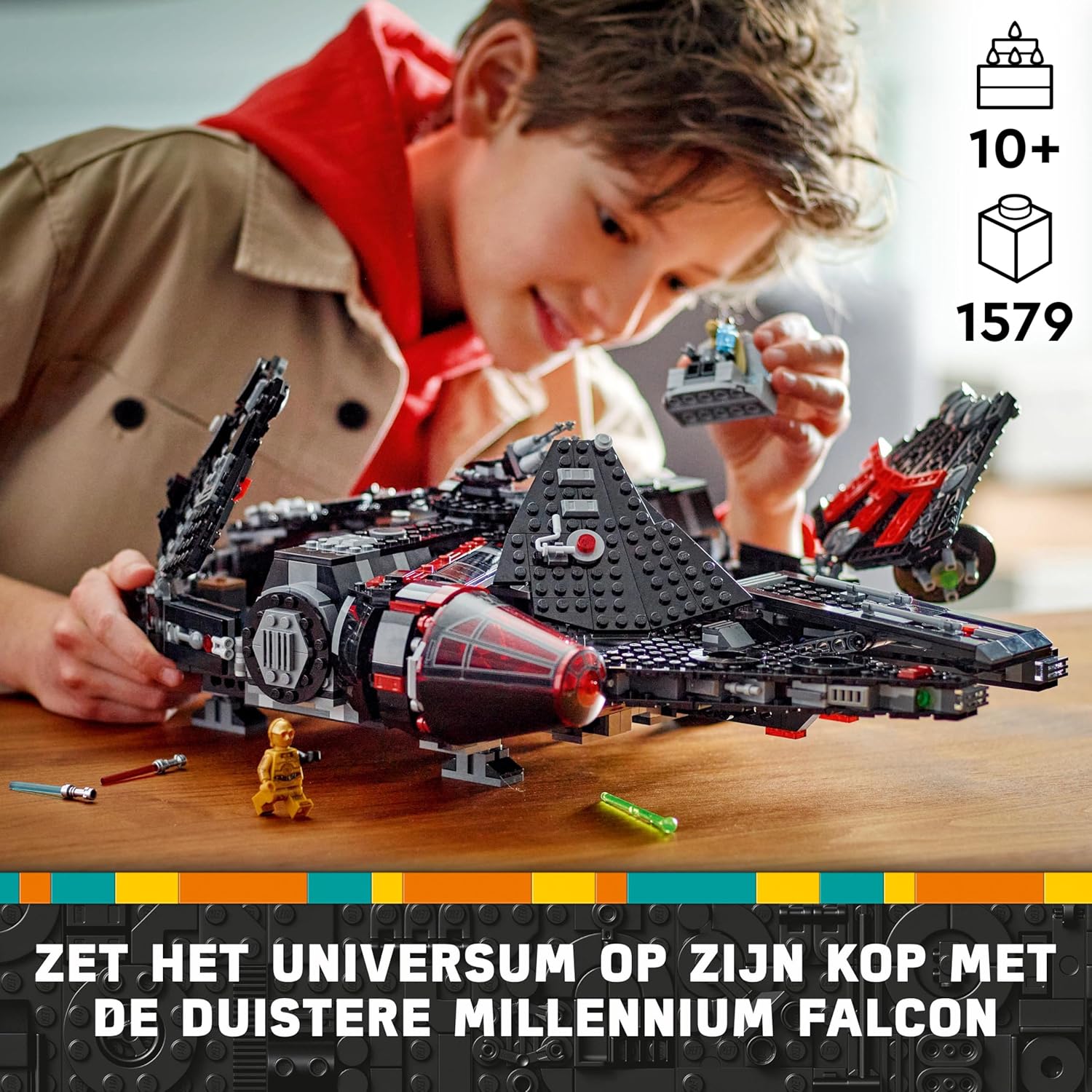 LEGO Star Wars Dunkler Millennium Falke, Sternenschiff Set, Bauspielzeug für Kinder, Geburtstagsgeschenk für Jungen, Mädchen und Fans, Abenteuer-Spielzeug 75389