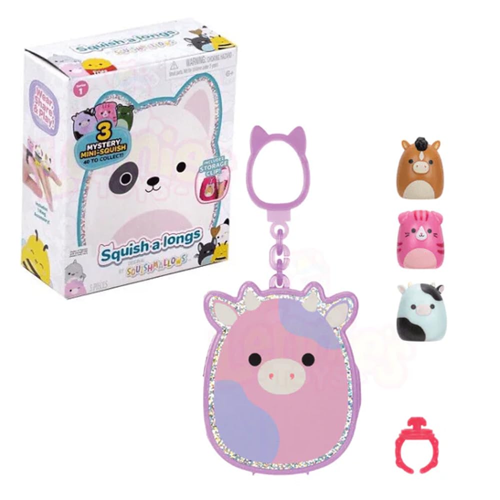 Squish-a-longs Clip-A-Longs by Squishmallows -Series 1 Mystery (1 Pack Chosen at Random