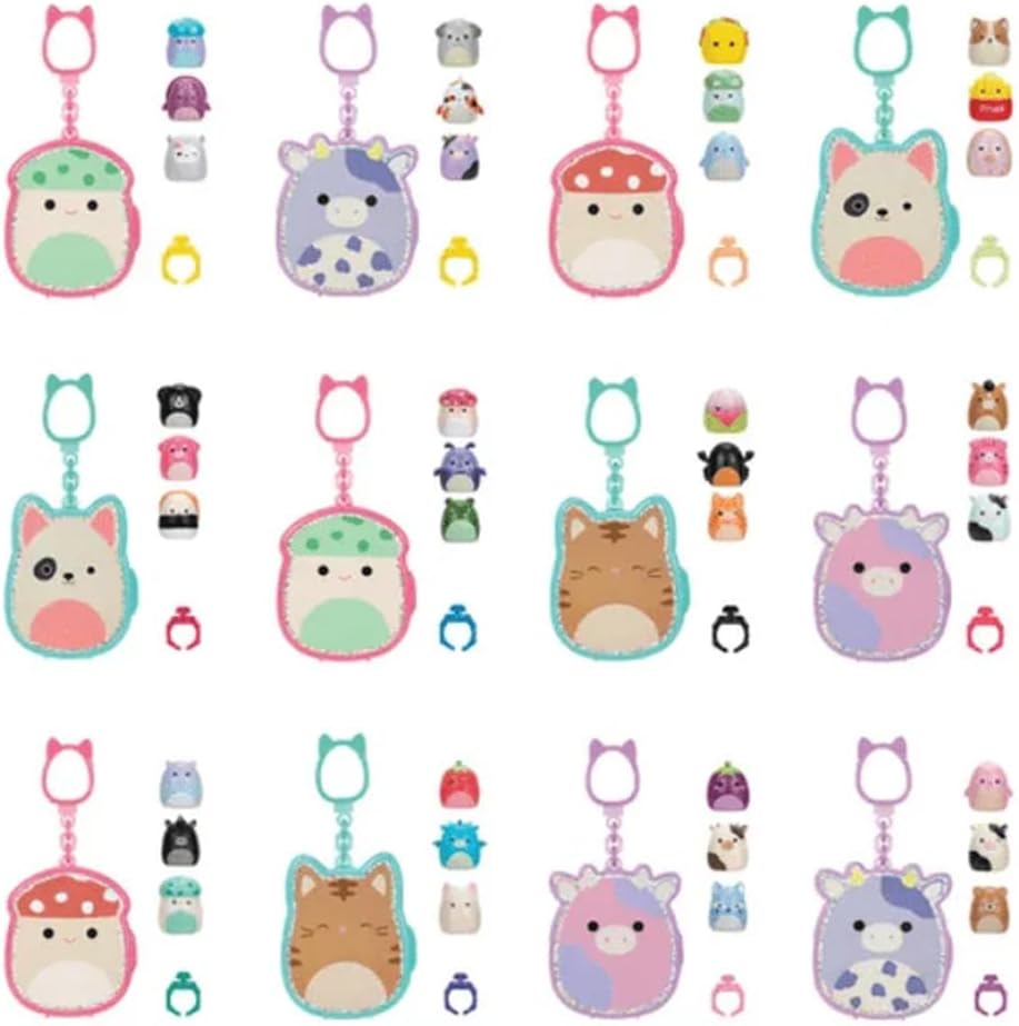 Squish-a-longs Clip-A-Longs by Squishmallows -Series 1 Mystery (1 Pack Chosen at Random
