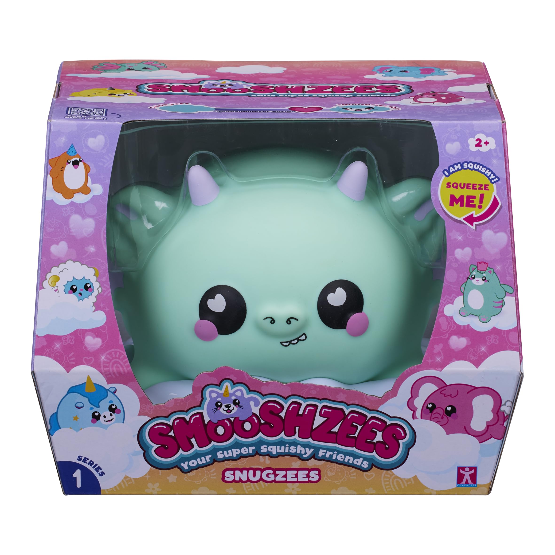 Smooshzees Snugzees, Jade, Green Dragon, Collectable Characters, Supersoft, Cuddly and Squishy!