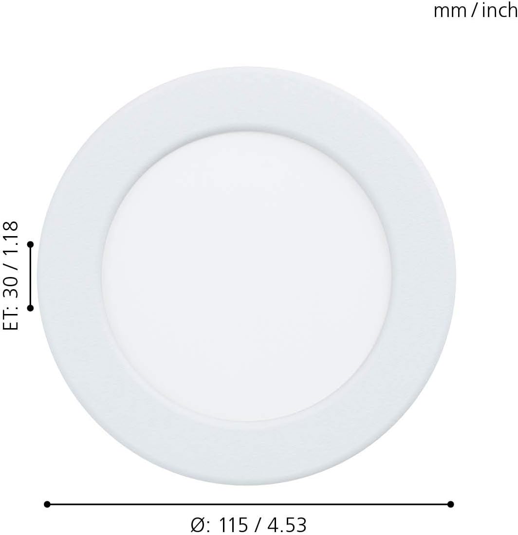 Eglo - Fueva 5 Recessed ?117 5.5W 650Lm Dimmable White - 117 Mm