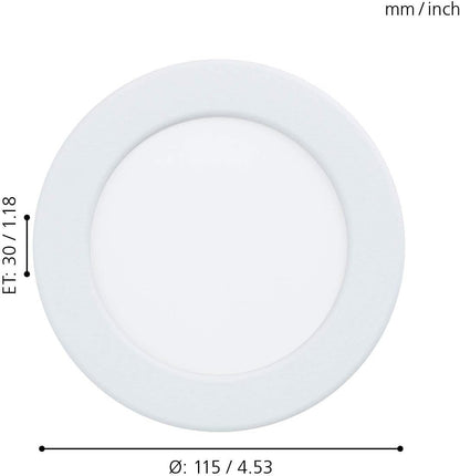 Eglo - Fueva 5 Recessed ?117 5.5W 650Lm Dimmable White - 117 Mm