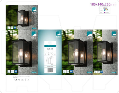 Eglo - Budrone Outdoor Wall - Black/Clear