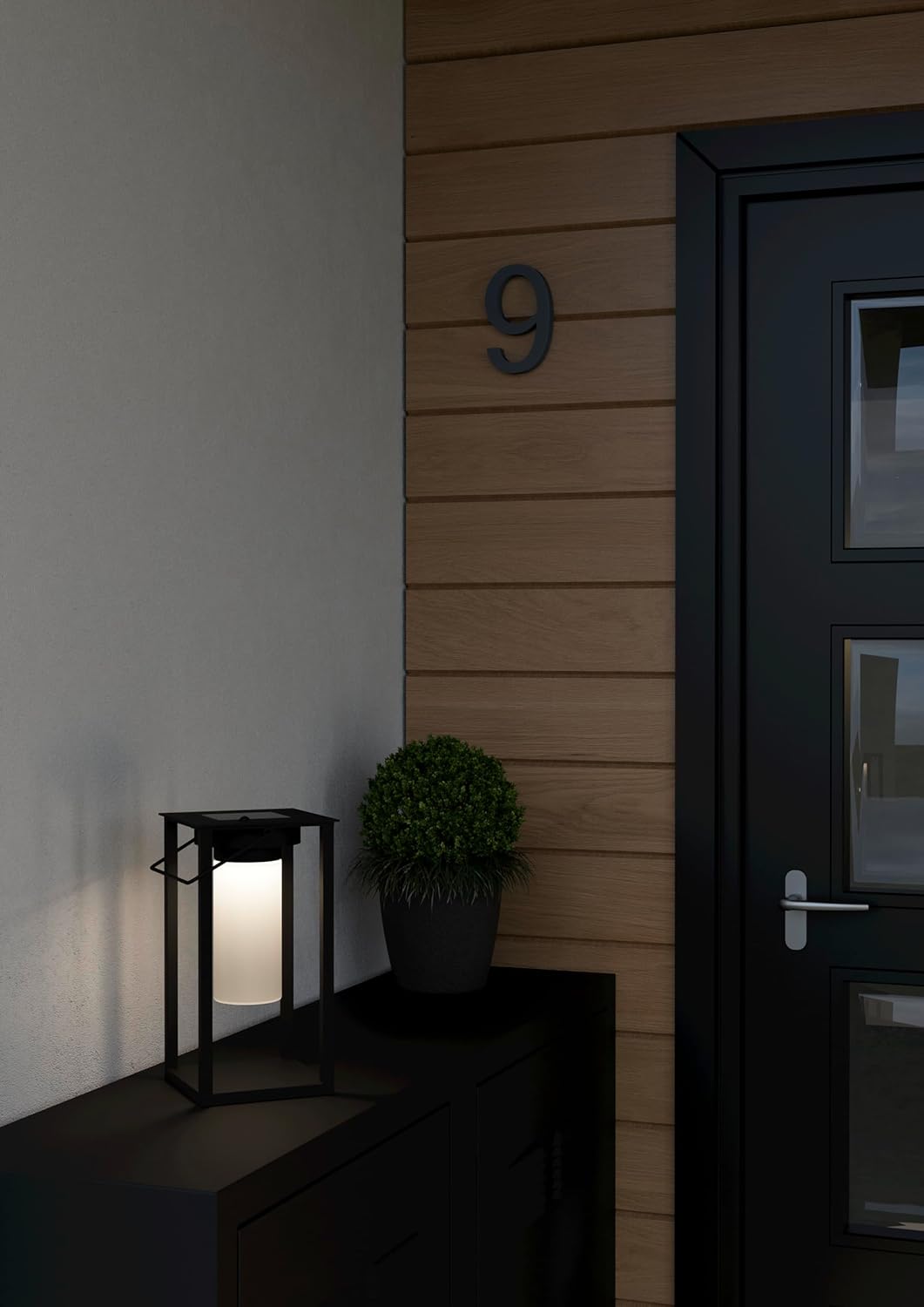 Eglo - Usigni Solar Lantern - Black/White