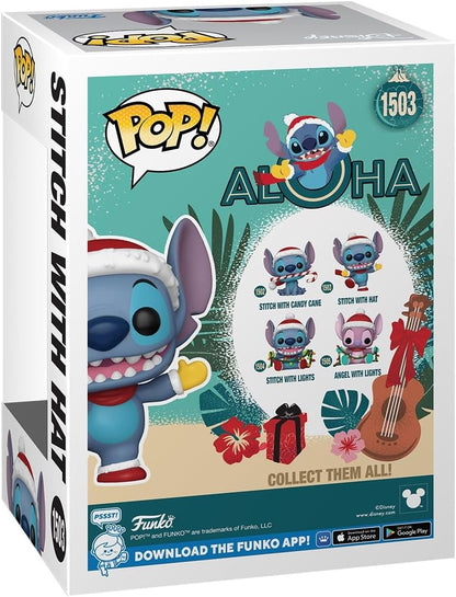 Funko Pop! Disney: Stitch Holiday - Stitch With Hat - Lilo and Stitch - Collectable Vinyl Figure - Gift Idea - Official Merchandise - Toys for Kids & Adults - Movies Fans