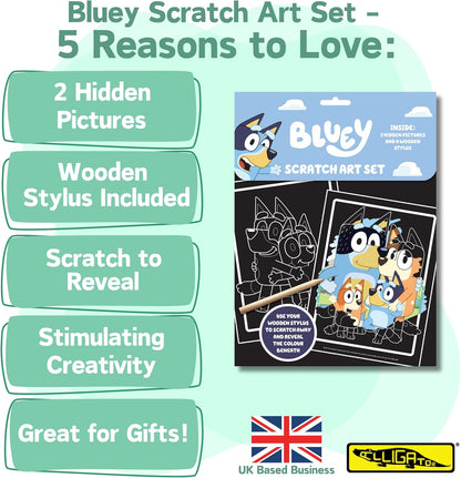 Alligator - Bluey Scratch Art Set, Scratch Art for Kids, Scratch Art, Bluey Gifts, Bluey Activities, Scratch Art Book, Scratch Book, Kids Scratch Art