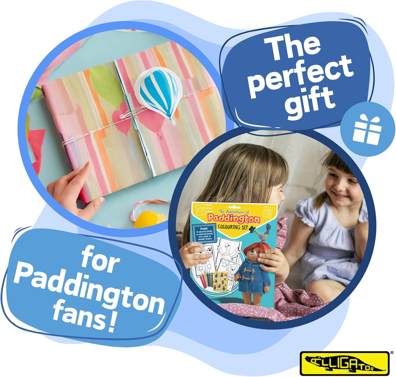 Alligator - Paddington Colouring Set, Colouring Books for Children, Colouring Pencils, Resusable Stickers, Paddington Bear Gifts, Paddington Book, Colouring Books, Kids Colouring Books