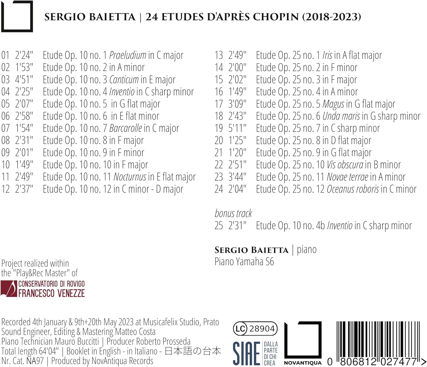 24 Etudes d'Après Chopin