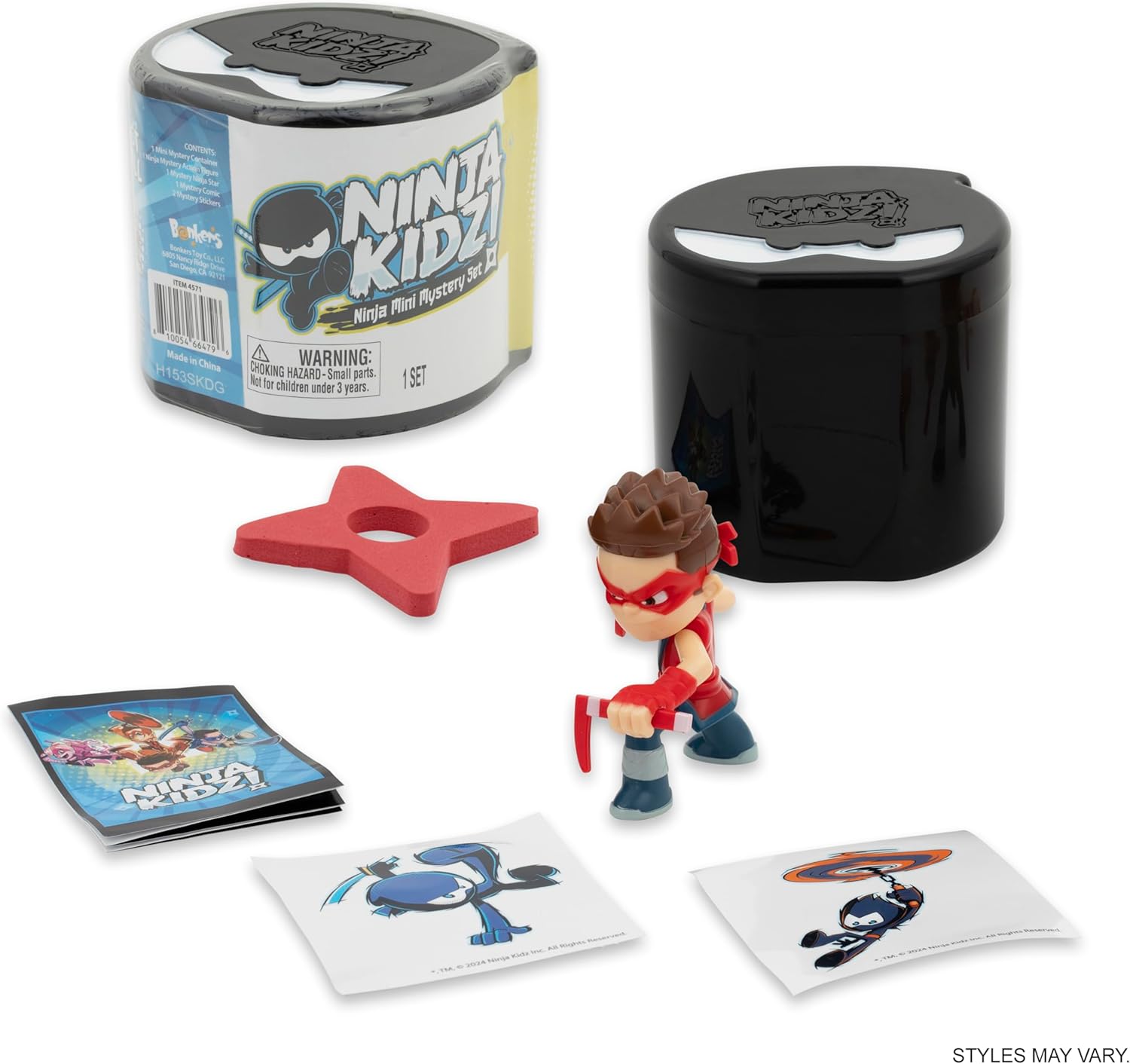 Ninja Kidz 4571 Mini Brand NewMini Mystery Set with 5 Exciting Toys to Discover Inside, Officially Licensed Merch, Multicolour
