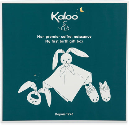 Kaloo - Lapinoo - Newborn Gift Set - Ochre Colour - 3 Baby Accessories - Baby’s Comforter + Teething Ring + Booties - 11 cm - 0 Months +, K218011