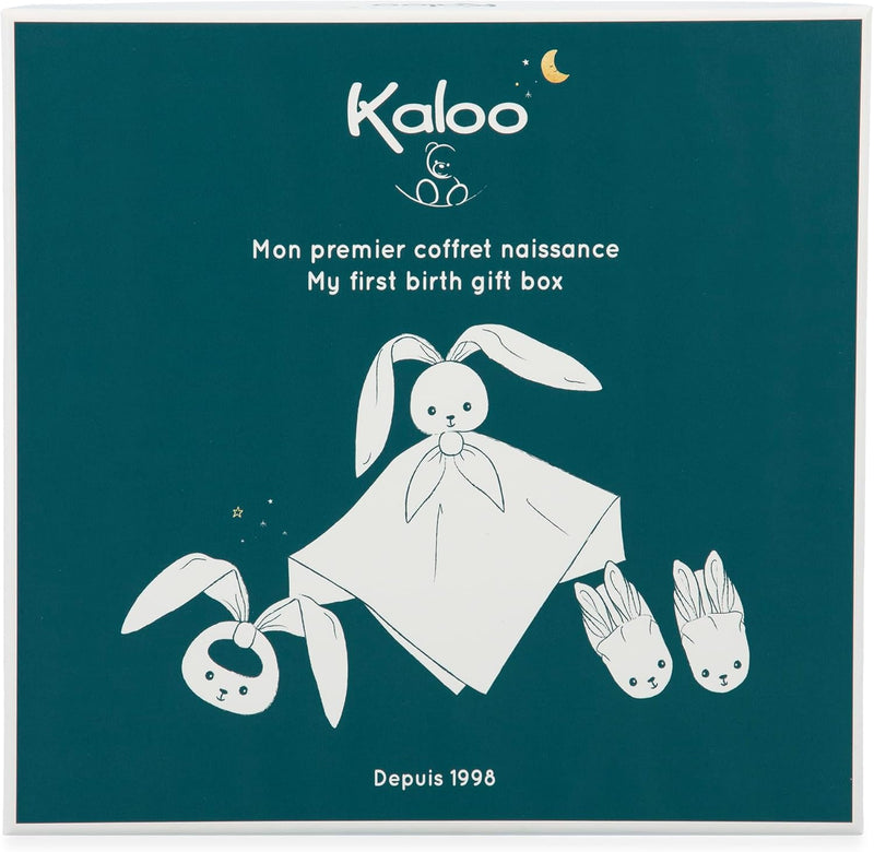 Kaloo - Lapinoo - Newborn Gift Set - Ochre Colour - 3 Baby Accessories - Baby’s Comforter + Teething Ring + Booties - 11 cm - 0 Months +, K218011