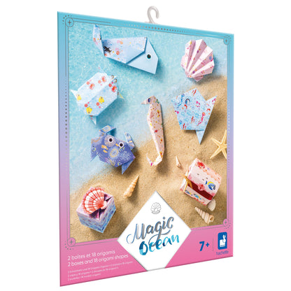 Janod - Origamis - Oceaan thema - 20 origamis om te maken - Les Ateliers du Calme - Creatieve vrijetijdsset voor kinderen - fijne motoriek en concentratie leren - vanaf 7 jaar - J07749
