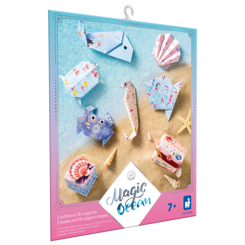 Janod - Origamis - Oceaan thema - 20 origamis om te maken - Les Ateliers du Calme - Creatieve vrijetijdsset voor kinderen - fijne motoriek en concentratie leren - vanaf 7 jaar - J07749