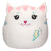 Depesche 13045 Ylvi Swoppies - Knuffelkat in wit, met oplichtend effect, bliksemschicht en spitse oren, ca. 30 cm hoog pluche knuffel