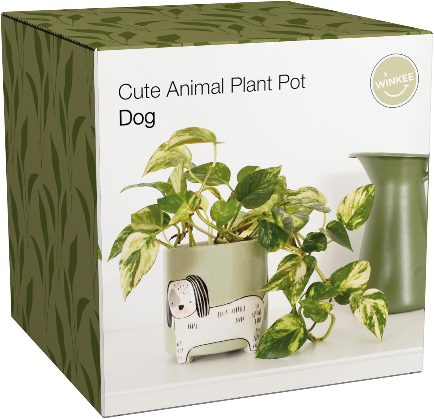 Winkee - Flower Pot Dog - Height: 40 Cm, Diameter: 13 Cm