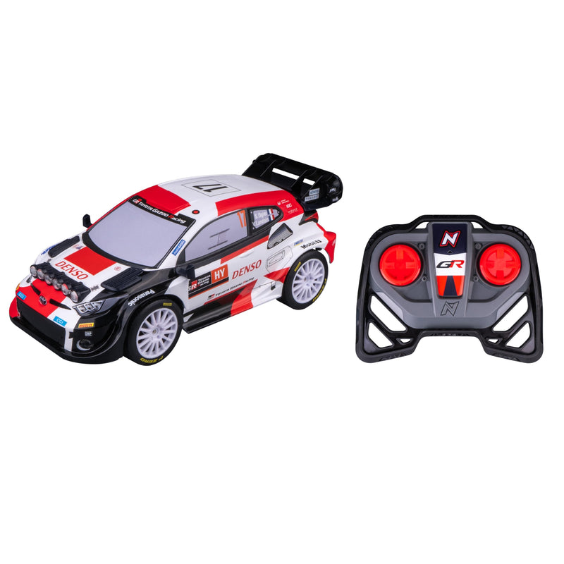 Nikko RC 10394 Night Mode Toyota Gazoo WRC, op afstand bestuurde rallyauto met realistische details met led-koplampen, 25 cm, 2,4 GHz afstandsbediening, 40 m bereik, voor kinderen vanaf 6 jaar, wit