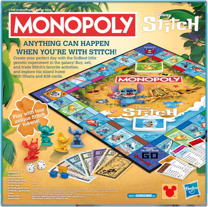 Monopoly Disney Stitch Edition - Juego de mesa (versión en inglés