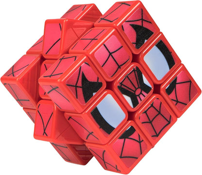 IDEAL | Rubik's Cubers Collectible Spider-Man Cube: fully solvable 3x3 character Rubik's Cube with display stand | Brainteaser Puzzles | Marvel Merchandise | Fidget Toys | Ages 8+