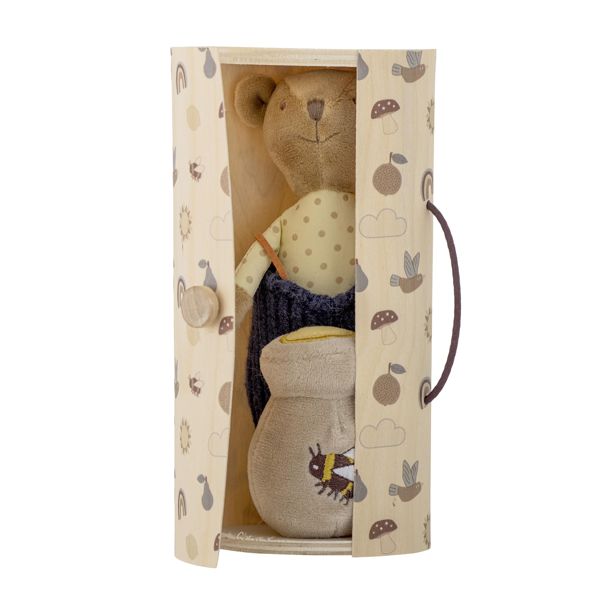 Bloomingville Willes pluche dier, bruin, polyester; L 8 x H 18 cm, set van 2