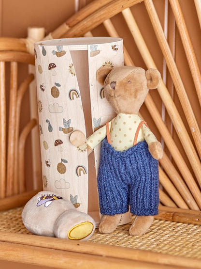 Bloomingville Willes pluche dier, bruin, polyester; L 8 x H 18 cm, set van 2